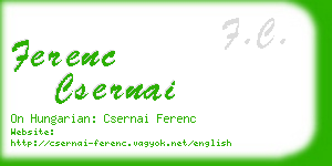 ferenc csernai business card